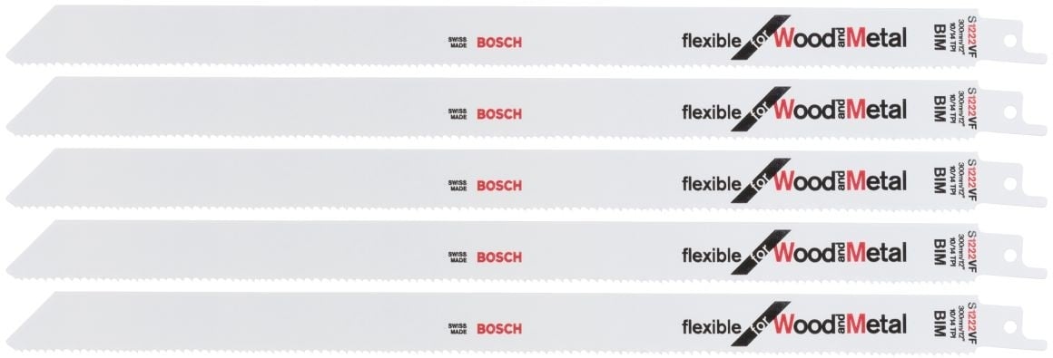 Bosch Accessoires Reciprozaagblad S 1222 VF Flexible for Wood and Metal 5st - 2608656022