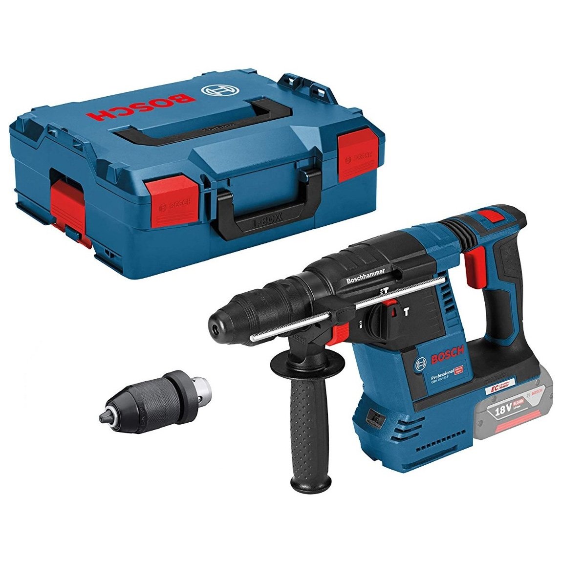 Bosch Blauw GBH 18V-26 F accu boorhamer 2.6J | Solo zonder accu's en lader in L-Boxx - 0611910001