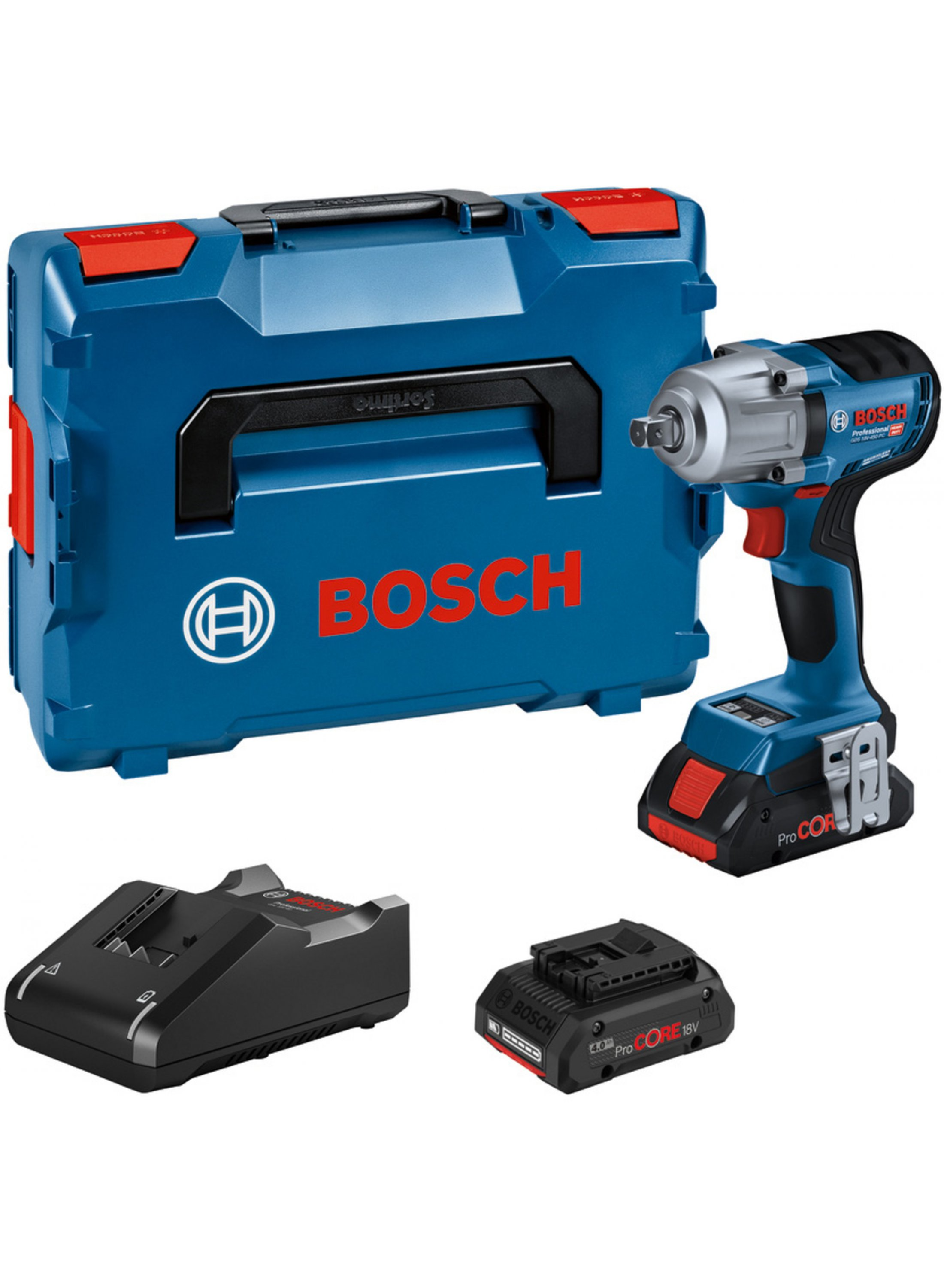 Bosch Blauw GDS 18V-450 PC | accudraaislagmoeraanzetter in L-Boxx 136 | (2X 5,0AH accu + lader) - 06019K4103
