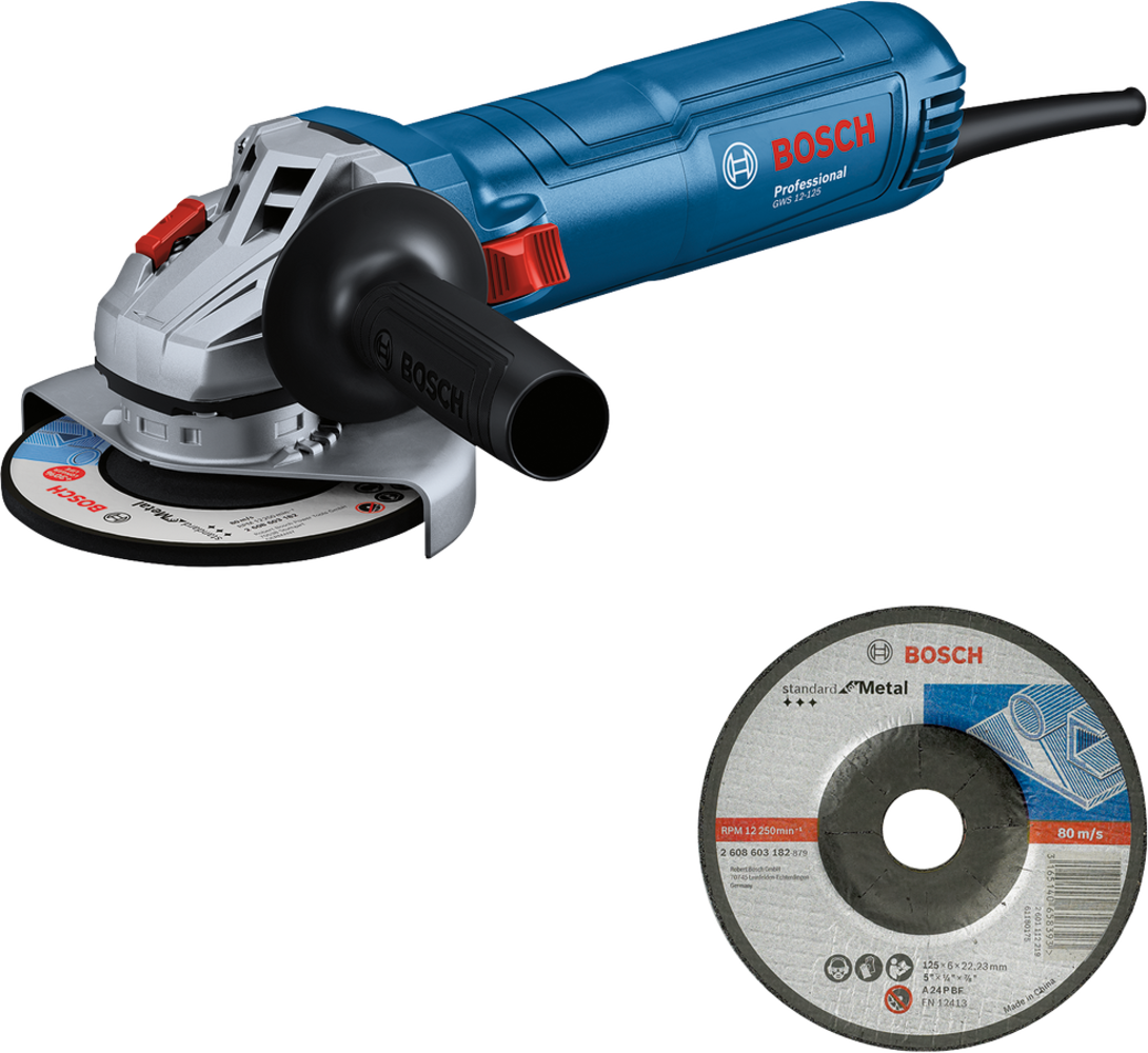 Bosch Blauw GWS 12-125 Haakse Slijper | Incl. Handgreep - 06013A6106