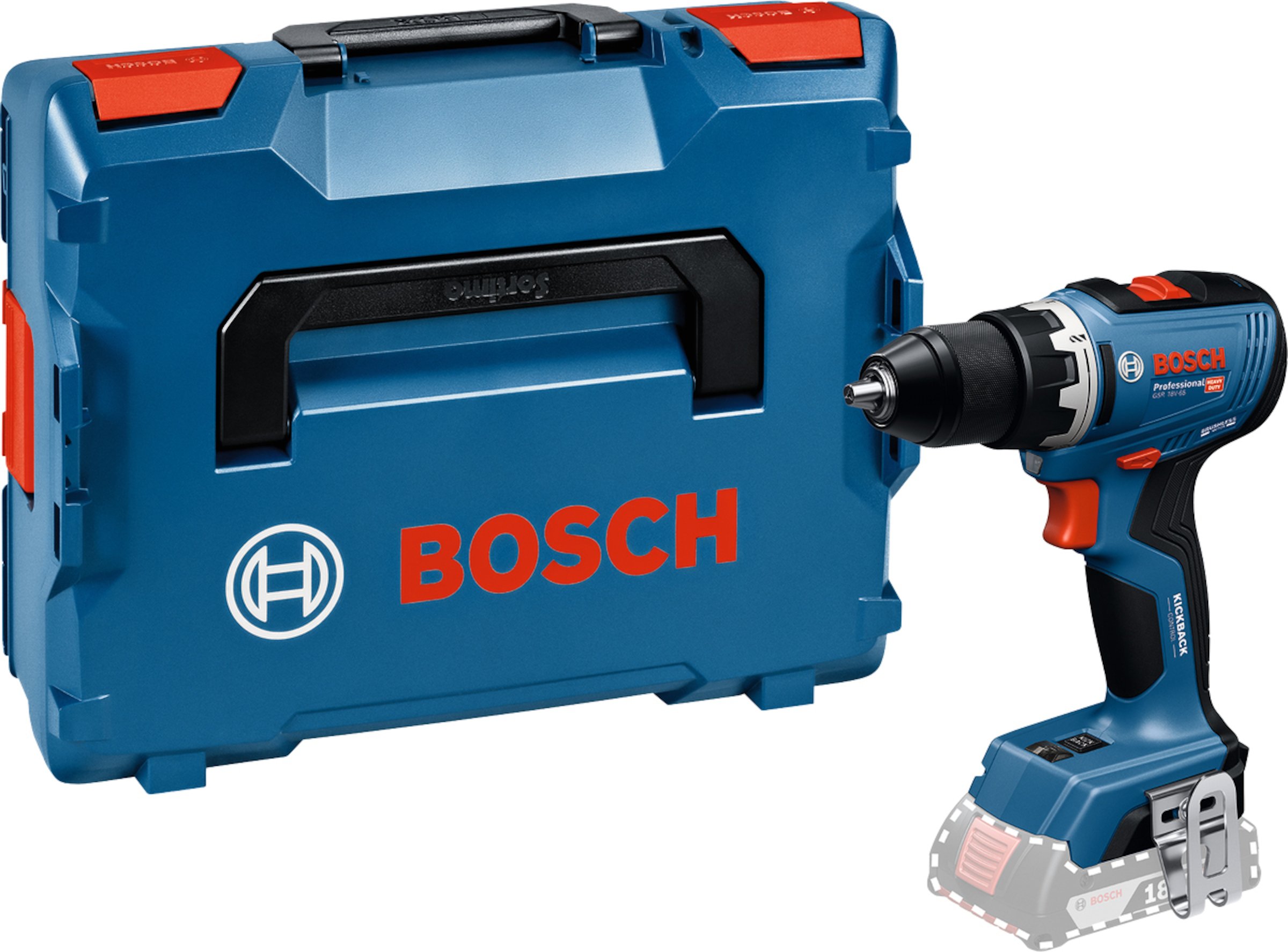 Bosch Blauw GSR 18V-65 accuboorschroevendraaier | 18V | Excl. accu&apos;s en lader | in L-Boxx - 06019N3201