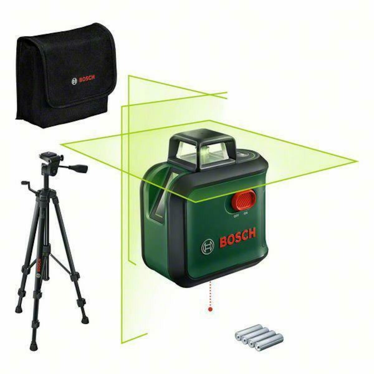 Bosch Groen AdvancedLevel 360°-lijnlaser Set | Inclusief Batterijen & Statief - 0603663BZ1 afbeelding