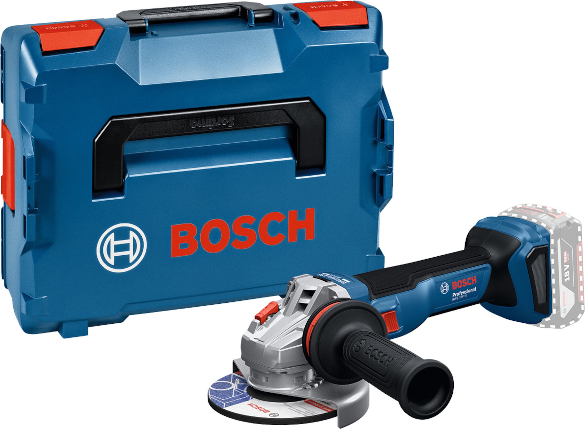 Bosch Blauw GWS 18V-11 Accu Haakse Slijper | Exclusief Accu&apos;s en Lader - 06019N4102