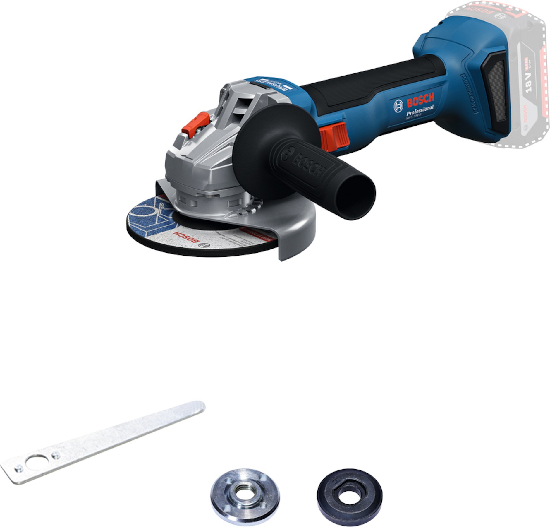 Bosch Blauw GWS 18V-8 Accu Haakse Slijper | Exclusief Accu&apos;s en Lader - 06019N9004