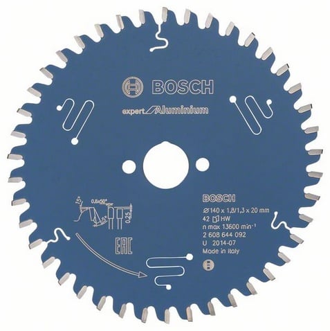 Bosch Accessoires Cirkelzaagblad Expert for Aluminium 140x20x1.8/1.3x42T - 2608644092