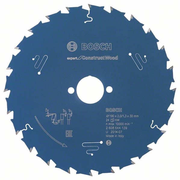 Bosch Accessoires Cirkelzaagblad Expert for Construct Wood 190X30X2/1.3X24 - 2608644139
