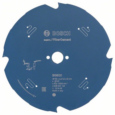 Bosch Accessoires Cirkelzaagblad Expert for Fiber Cement 190X20X2.2/1.6X4 - 2608644124