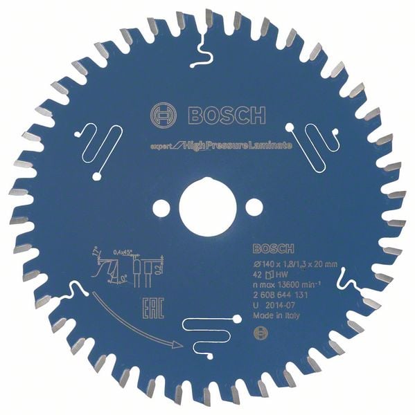 Bosch Accessoires Cirkelzaagblad Expert for High Pressure Laminate 140X20X1.8/1.3X42 - 2608644131