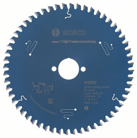 Bosch Accessoires Cirkelzaagblad Expert for High Pressure Laminate 190X30X2.6/1.6X56 - 2608644135