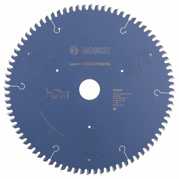 Bosch Accessoires Cirkelzaagblad Expert for Multimaterial K/V 250X30X2.4/1.8 80T - 2608642494