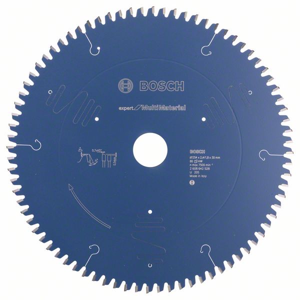 Bosch Accessoires Cirkelzaagblad Expert for Multimaterial K/V 254X30X2.4/1.8 80T - 2608642528