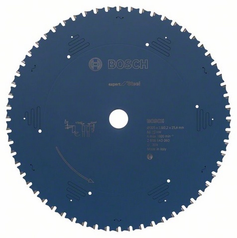 Bosch Accessoires Cirkelzaagblad Expert for Steel 305X2,2X25,4X60T FW - 2608643060