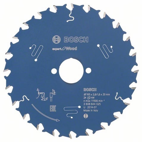 Bosch Accessoires Cirkelzaagblad expert for Wood 165x30x2.6/1.6x24T - 2608644025