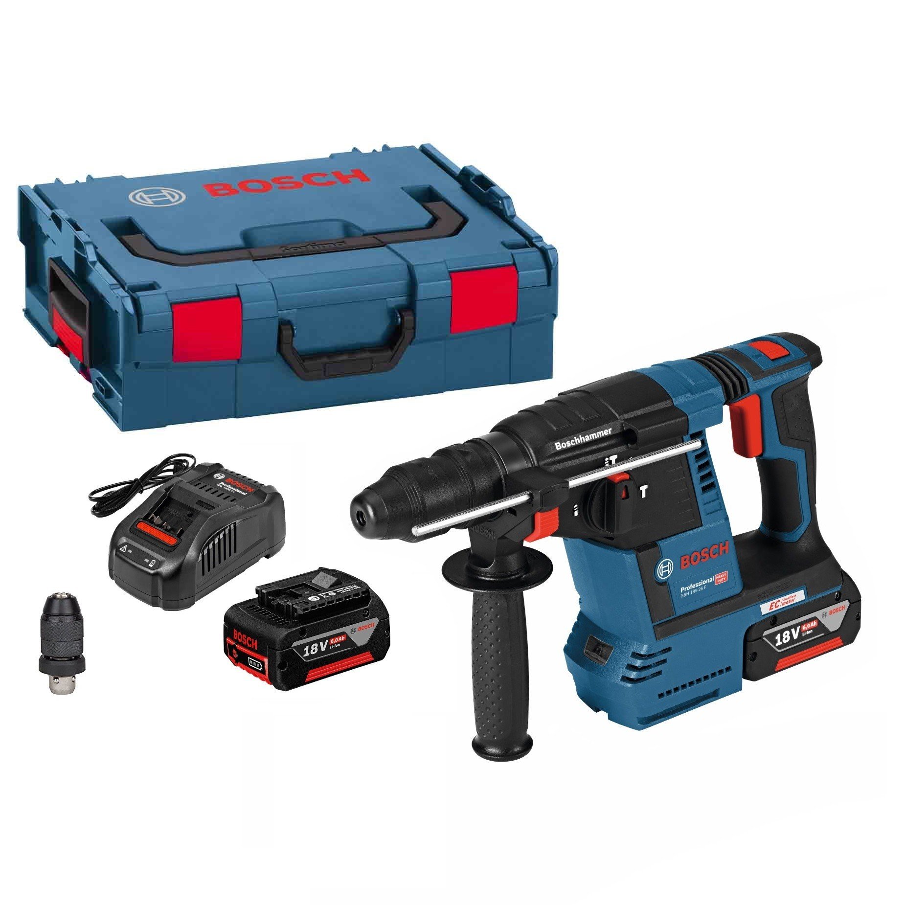 Bosch Blauw GBH 18V-26 F accu boorhamer 2.6J | 5.0Ah in L-Boxx - 0611910007