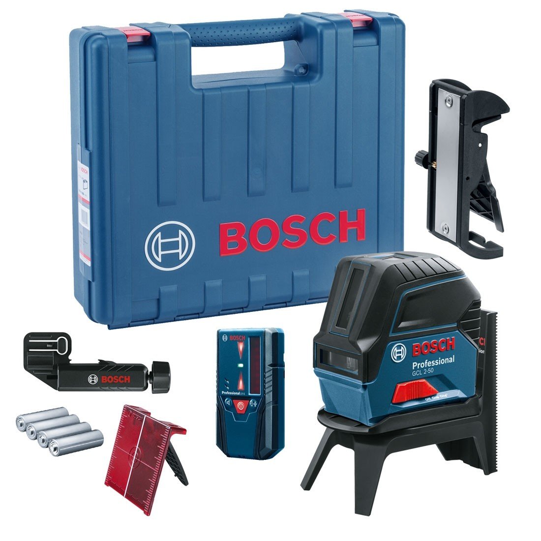 Bosch Blauw GCL 2-50 Professional Lijnlaser + BM1 + BM3 en ontvanger LR6 - 0601066F01