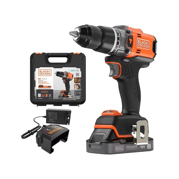 BLACK+DECKER BLD683D1XK Accu Schroef-/Klopboormachine | 18 V | BL | 1x 2.0Ah Accu + Lader | In Koffer - BLD683D1XK-QW