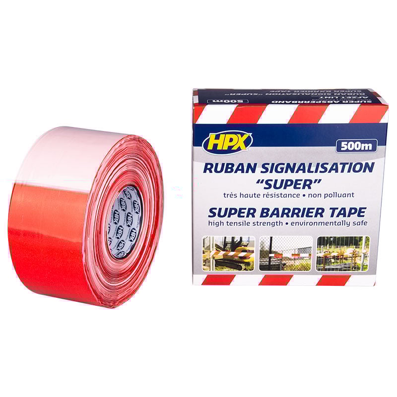 HPX Super Afzetlint | Wit/Rood | 80mm x 500m - BS80100 BS80100