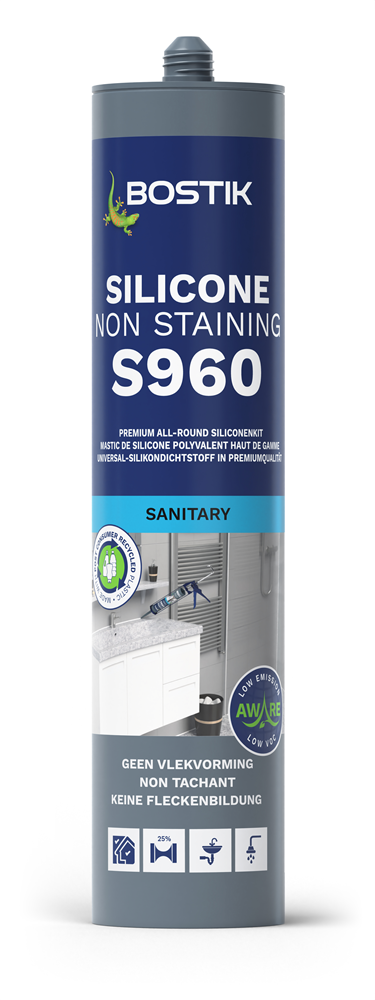 Bostik S960 Silicone Non Staining | 310 ml | Zwart (12 stuks) - 30620944
