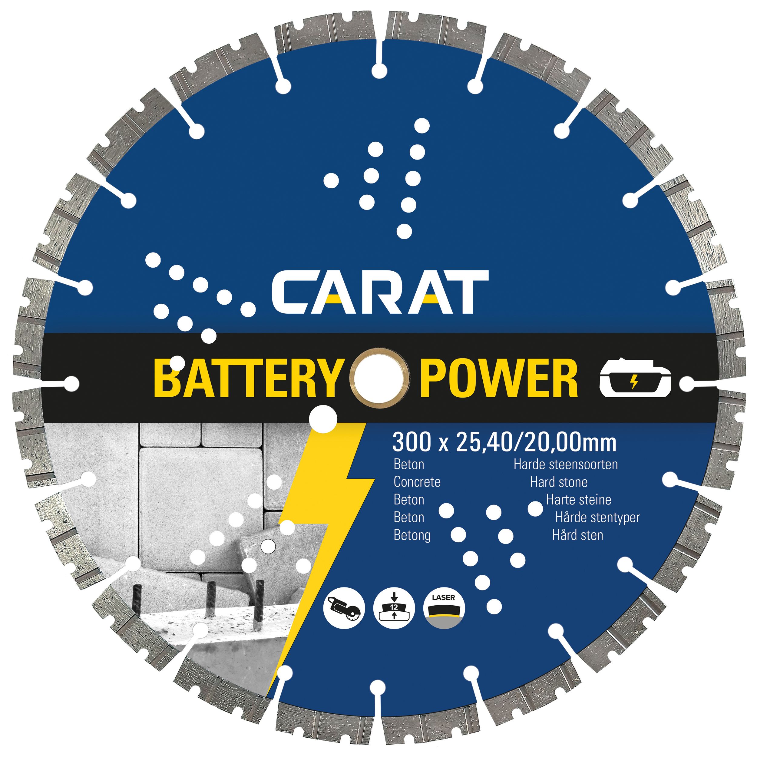 Carat Battery Power diamantzaagblad voor beton | Ø300 x 25,40 / 20,00 mm - CBP3004200 afbeelding 1