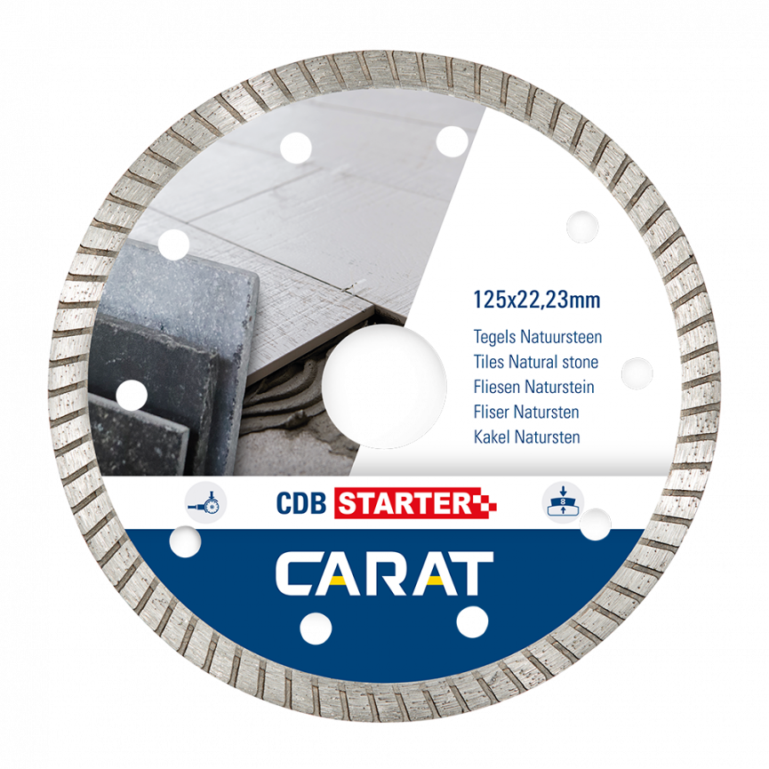 Carat CSMM115300 Diamantzaagblad voor droogzagen - 125x22,23x10mm - Tegels/Natuursteen - CDBS115300