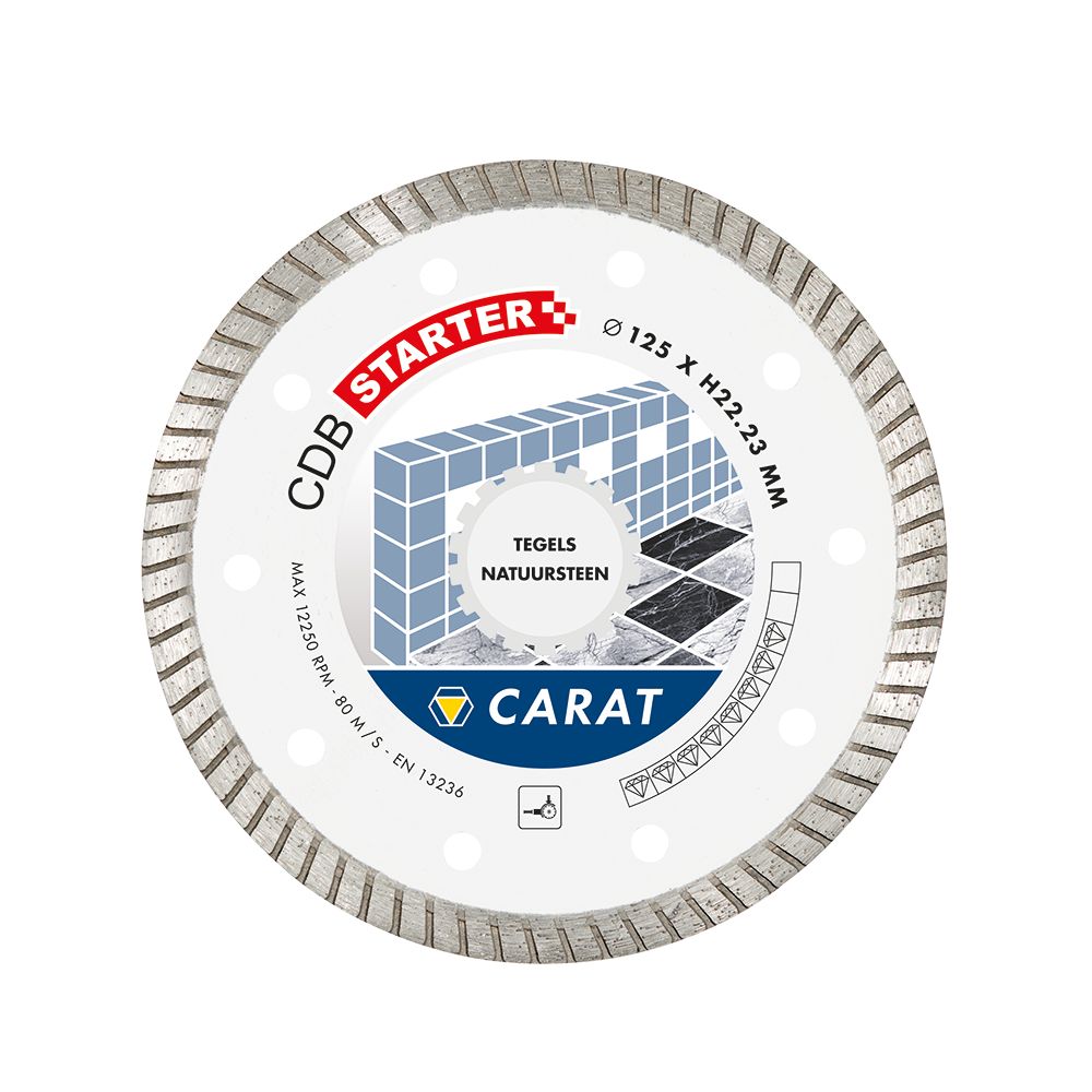 Carat CDBS125300 Diamantzaagblad voor droogzagen - 125x22,23x10mm - Tegels/Natuursteen - CDBS125300