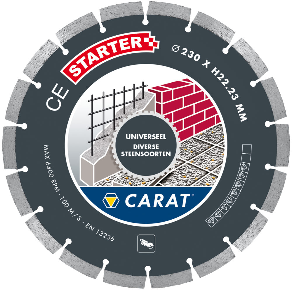 Carat CES1403000 Diamantzaag Universeel | Droog | 140x22,23 mm | CE Starter - CES1403000