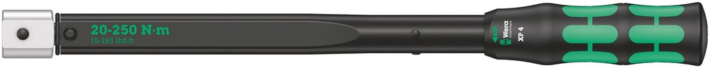 Wera Click-Torque XP 4 draaimomentsleutel met standaard instellingenvoor insteekgereedschappen, 20-250 Nm, 20 Nm, 14x18 x 20,0 Nm x 20-250 Nm -