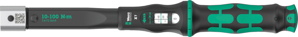 Wera Click-Torque X 7 draaimomentsleutel voor insteekgereedschappen, 10-100 Nm, 14x18 x 10-100 Nm - 05075657001