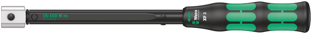 Wera Click-Torque XP 3 draaimomentsleutel met standaardinstellingen voor insteekgereedschappen, 15-100 Nm, 15 Nm, 9x12 x 15,0 Nm x 15-100 Nm -