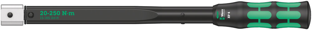 Wera Click-Torque XP 4 draaimomentsleutel met standaard instellingenvoor insteekgereedschappen, 20-250 Nm, 20 Nm, 14x18 x 20,0 Nm x 20-250 Nm -