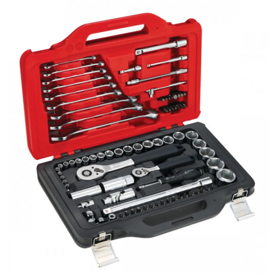 Facom start set in koffer met ratel doppen 1/4" & 1/2" + ringsteeksleutels 40b. twin box 82-delig - RSL.151-EPW82PB