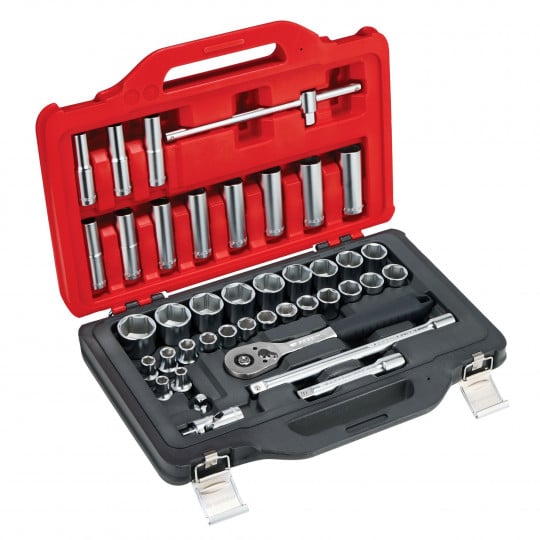 Facom start set in koffer met ratel & doppen 1/2" twin box 41-delig - SL.151-EP41PB