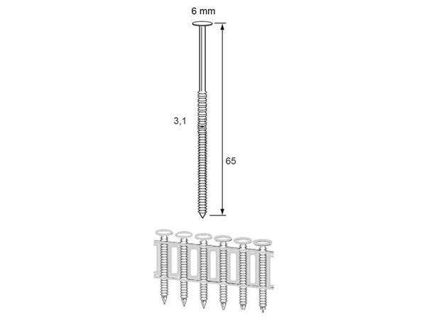 Dutack Coilnagel RNCS30.5 Nk 65mm sheetgebonden (kunststofgebonden) ds 4800 st - 5245001