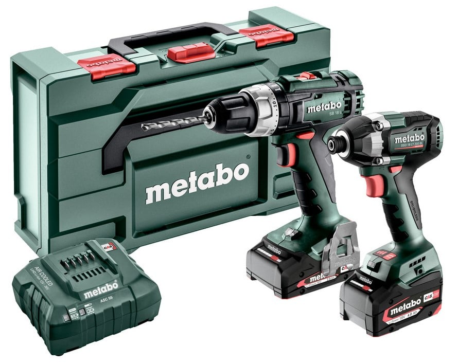 Metabo Accu Combo Set 2.8.6 | SB 18 L (Klopboormachine) + SSD 18 LT 200 BL (Slagschroevendraaier) | 18 V | 1x2.0Ah, 1x 4.0Ah, ASC 55 | In Metabox -