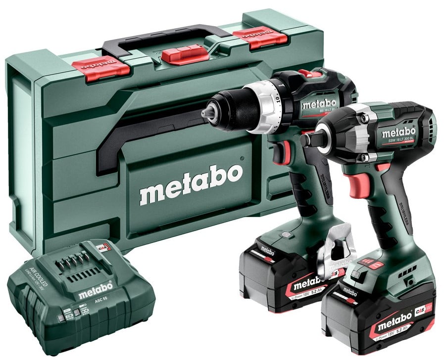 Metabo Accu Combo Set 2.9.3 | BS 18 LT BL (Boorschroefmachine) + SSW 18 LT 300 BL (Slagmoersleutel) | 18 V | 2x 5.2Ah, ASC 55 | In Metabox - 685203000