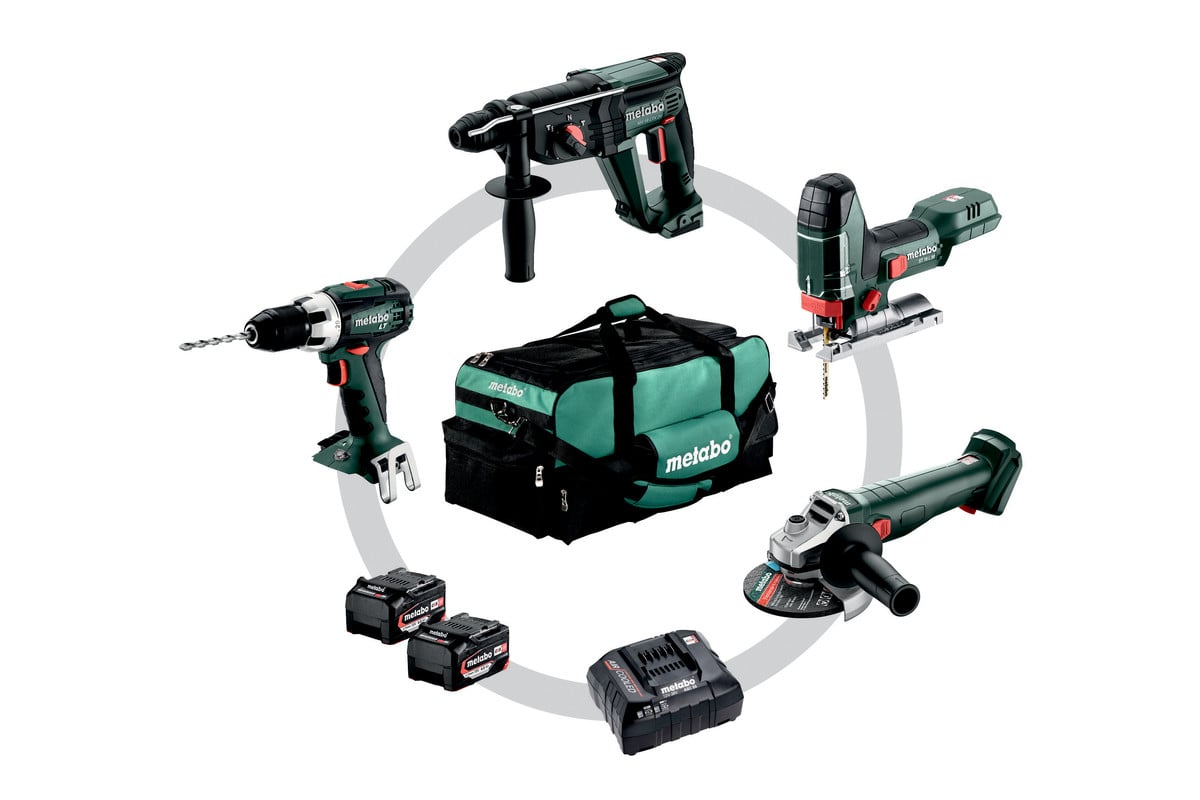 Metabo Accu-comboset 4.1.4 | 18V | Incl. Accu's en lader | Incl. gereedschapstas - 685232000