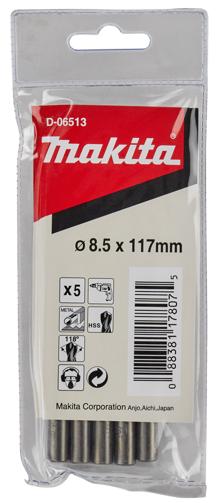 Makita Accessoires Metaalboor 8,5X117mm - D-06513 D-06513