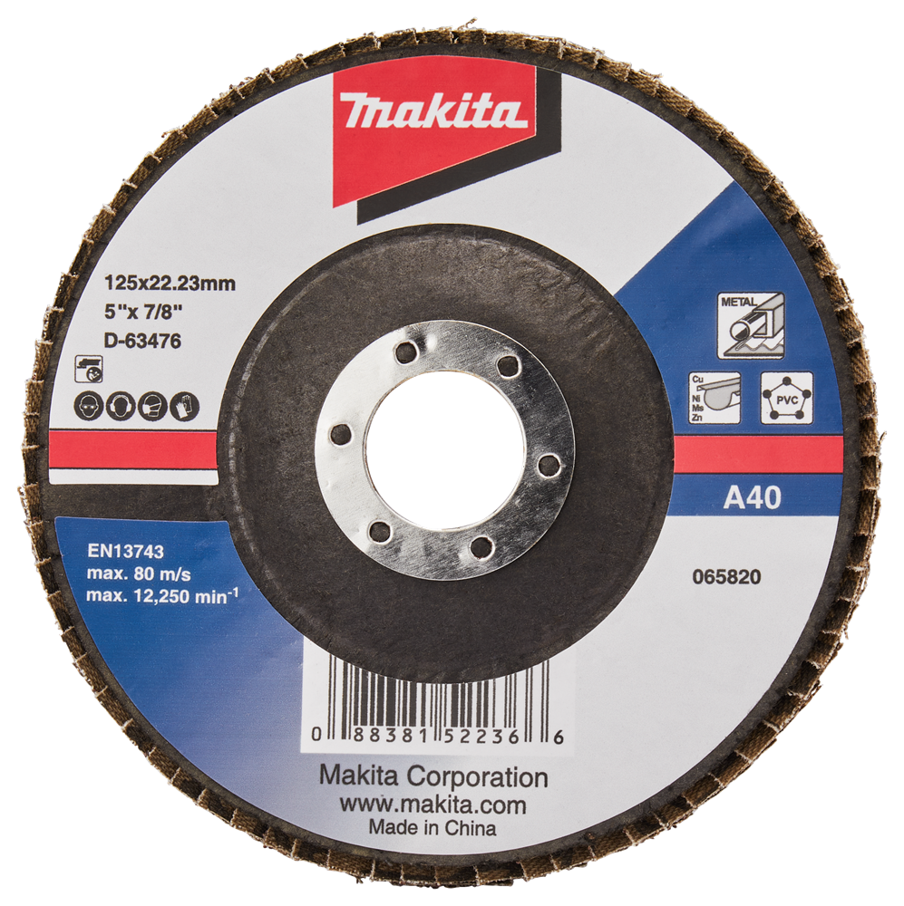 Makita Accessoires Lamellenschuurschijf 125mm A40 - D-63476-10 - D-63476-10