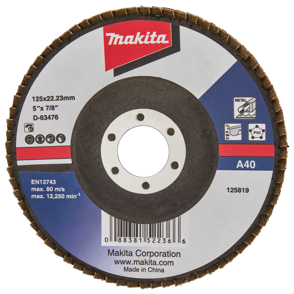 Makita Accessoires Lamellenschuurschijf 125mm A40 - D-63476 - D-63476