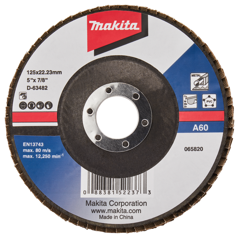 Makita Accessoires Lamellenschuurschijf 125mm A60 - D-63482-10 - D-63482-10