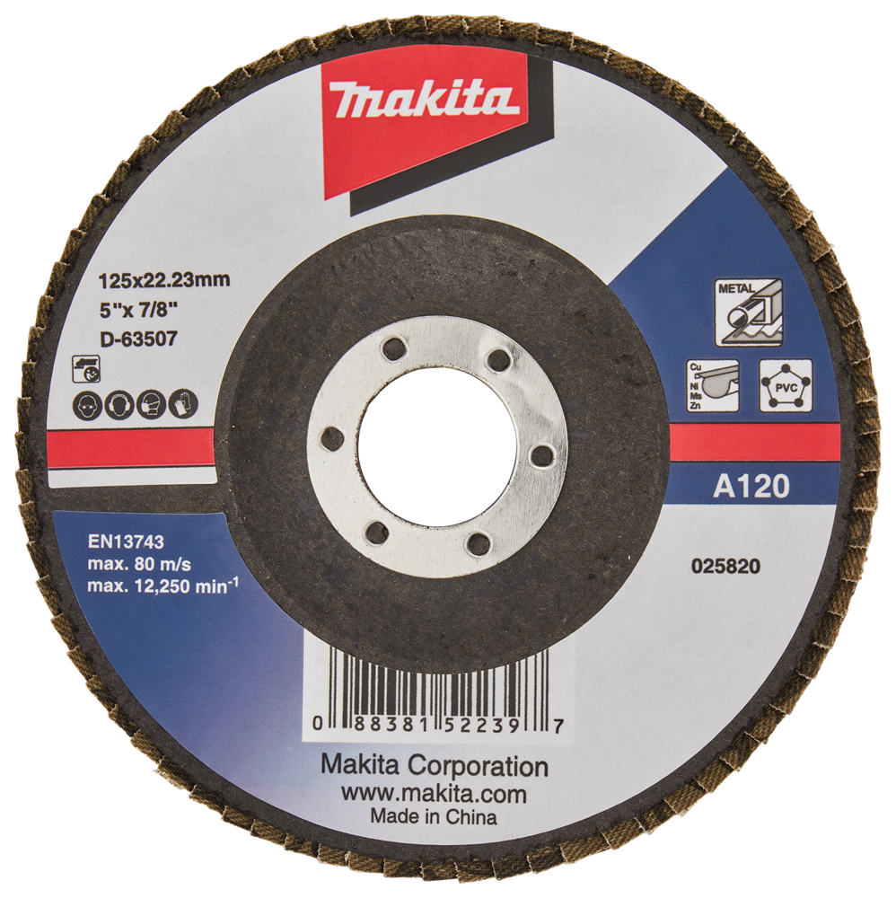 Makita Accessoires Lamellenschuurschijf 125mm A120 - D-63507 D-63507