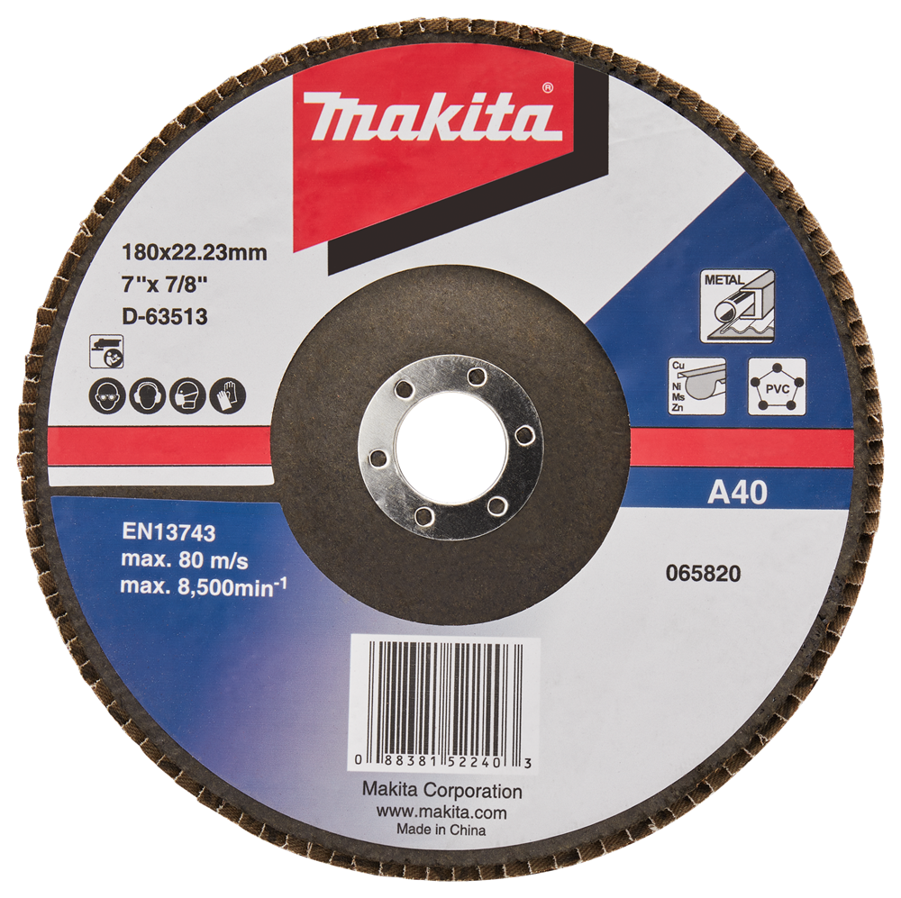 Makita Accessoires Lamellenschuurschijf 180mm A40 - D-63513-10 D-63513-10