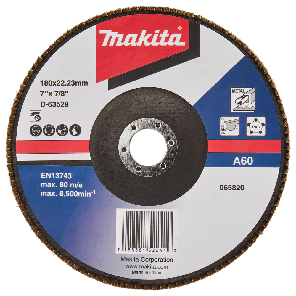 Makita Accessoires Lamellenschuurschijf 180mm A60 - D-63529-10 D-63529-10