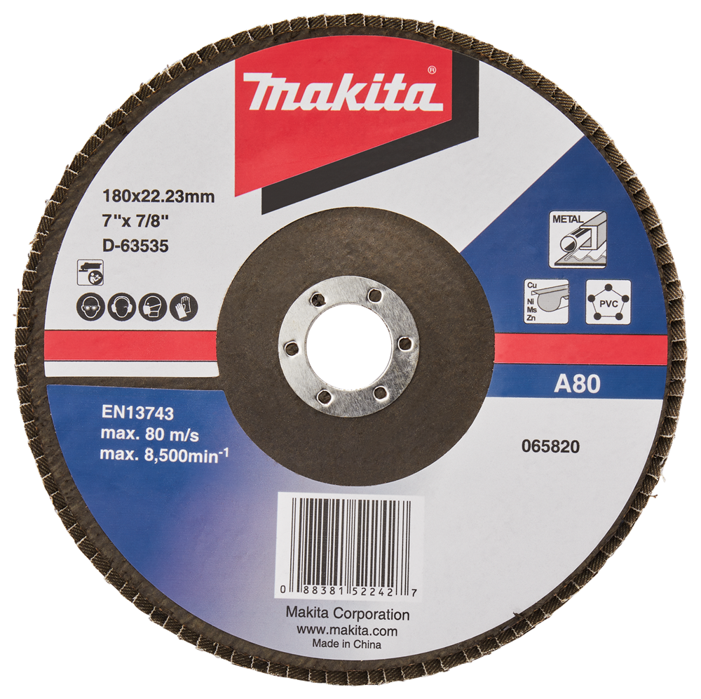 Makita Accessoires Lamellenschuurschijf 180mm A80 - D-63535-10 D-63535-10