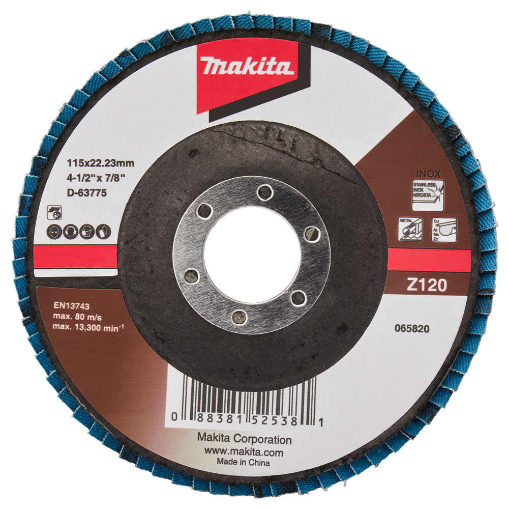 Makita Accessoires Lamellenschuurschijf 115mm Z120 - D-63775-10 D-63775-10