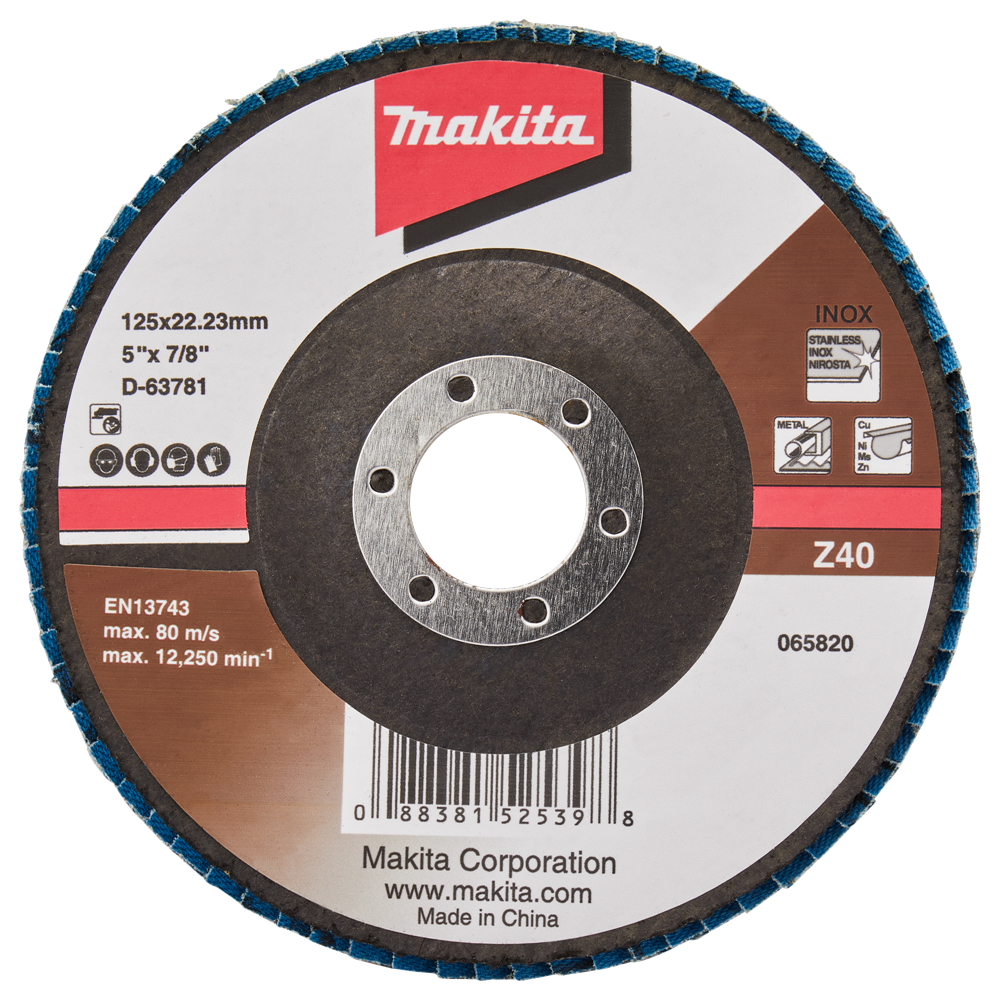 Makita Accessoires Lamellenschuurschijf 125mm Z40 - D-63781-10 - D-63781-10
