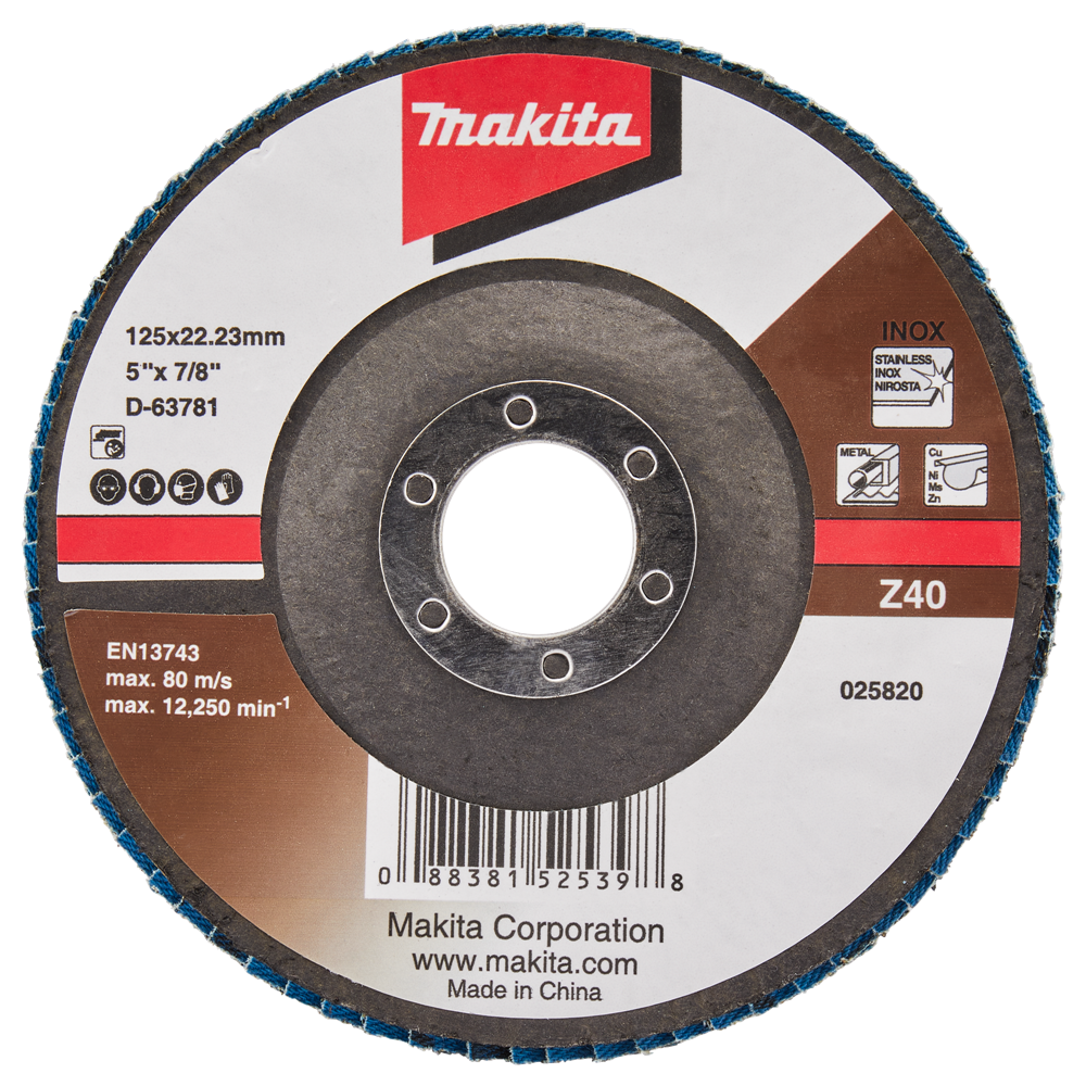 Makita Accessoires Lamellenschuurschijf 125mm Z40 - D-63781 D-63781