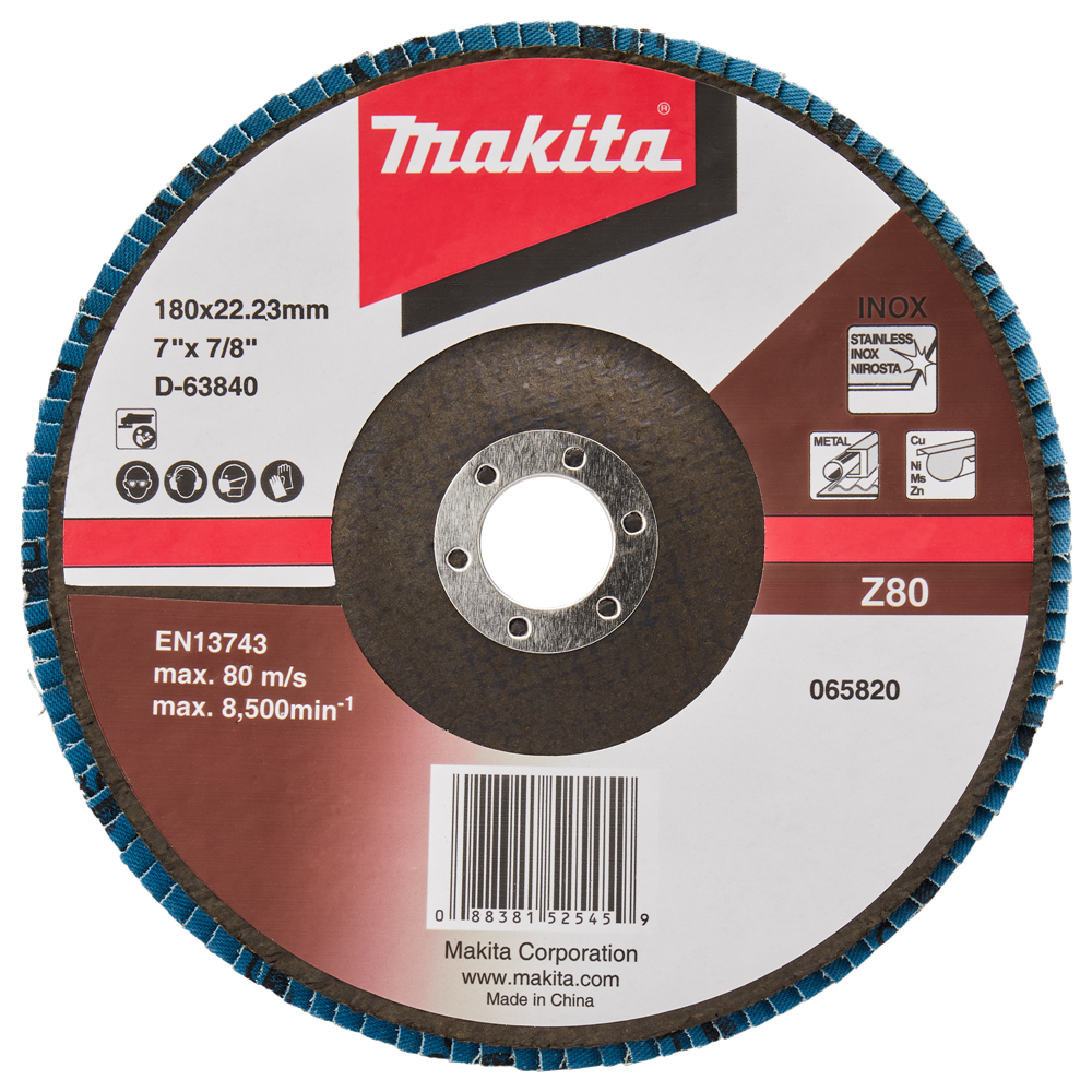 Makita Accessoires Lamellenschuurschijf 180mm Z80 - D-63840-10 D-63840-10
