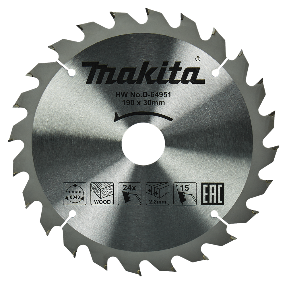 Makita Accessoires Cirkelzaagblad Hout | Standaard, 190x30x2,2 T24 15g - D-64951 - D-64951