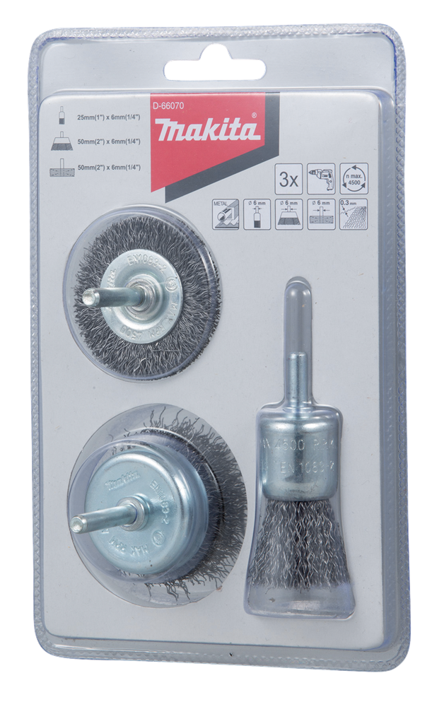 Makita Accessoires Borstelset 3-delig - D-66070 - D-66070